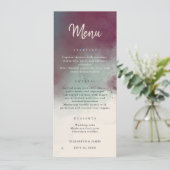 Menu Joyau d'aquarelle moderne tons Boho Mariage (Debout devant)