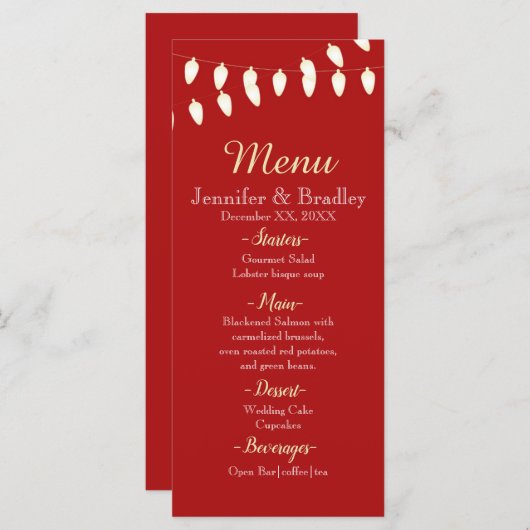 Menu Joyeux et lumineux (Devant / Derrière)