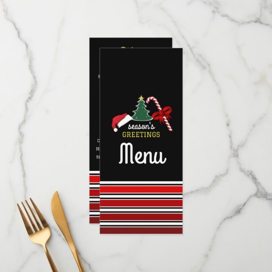 Menu Joyeux et lumineux, Noël (Devant/Arrière en situation)