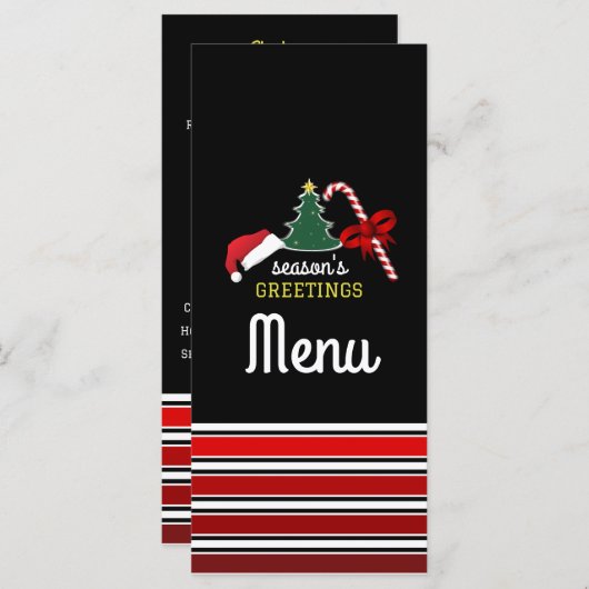 Menu Joyeux et lumineux, Noël (Devant / Derrière)