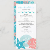 Menu Joyeux littoral | Mariage de coquillages de plage  (Devant / Derrière)