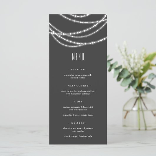 Menu Joyeux Noël Lumineux Guirlandes scintillantes Fête (Debout devant)