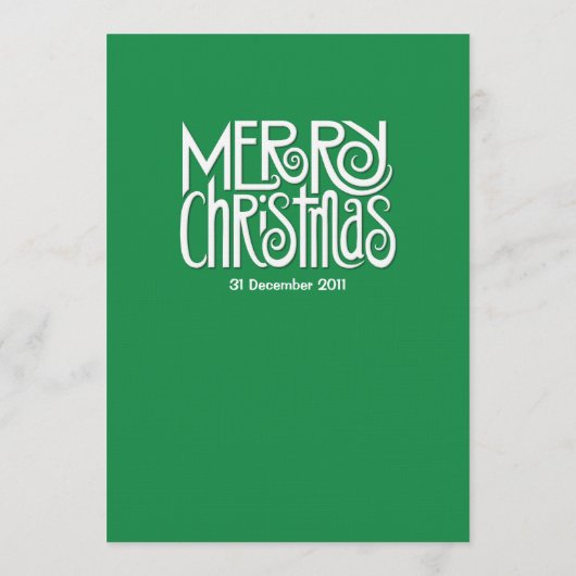 Menu Joyeux Noël vert Dîner (Dos)