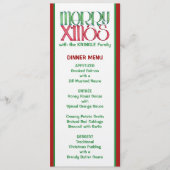 Menu Joyeux Noël vert Noël (Devant)