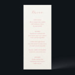 Menu Julia Coral Traditionnel Mariage élégant<br><div class="desc">Menu mariage de style classique avec un design simple avec votre monogramme et le titre dans une calligraphie élégante.</div>