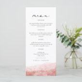Menu JULIEN Dusty Rose Blush Pink Aquarelle Or Fleck (Debout devant)