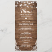 Menu Jumelages Dentelles rustiques Mariage en bois rust (Devant)