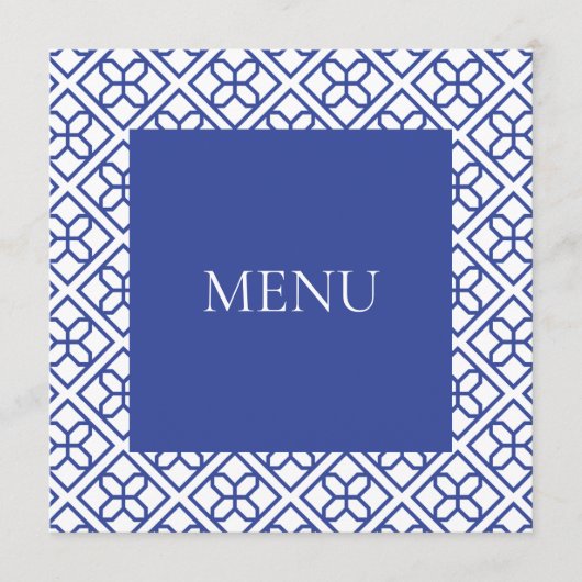 MENU KAART BLAUW EN WIT RAND (Voorkant)