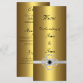 Menu Kaart Goud Zilver Zwart Juwelen Rek Kaart (Voorkant / Achterkant)
