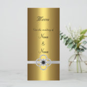 Menu Kaart Goud Zilver Zwart Juwelen Rek Kaart (Staand voorkant)