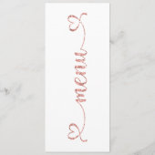 Menu Kaart, Huwelijksmenu, Diner, Lunch (Achterkant)