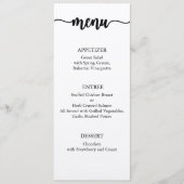 Menu Kaart, Huwelijksmenu, Diner, Lunch (Voorkant)