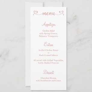 Menu Kaart, Huwelijksmenu, Dinner Menu Kaart