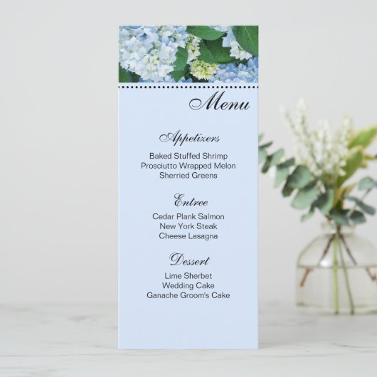 Menu Kaart Hydrangeas (Staand voorkant)