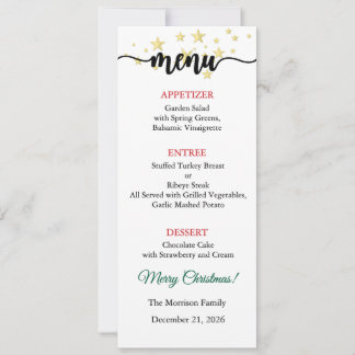 Menu kaart, Kerstmenu, Diner, Lunch Kaart