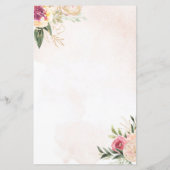 Menu-kaart Peony en Gold Foil Bloom (Achterkant)