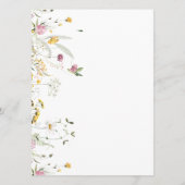 Menu Kaart Roze Gele Veldbloemen (Achterkant)