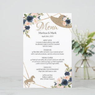 Menu Kentucky Derby Blush & Navy Mariage