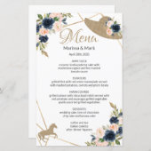 Menu Kentucky Derby Blush & Navy Wedding (Voorkant / Achterkant)