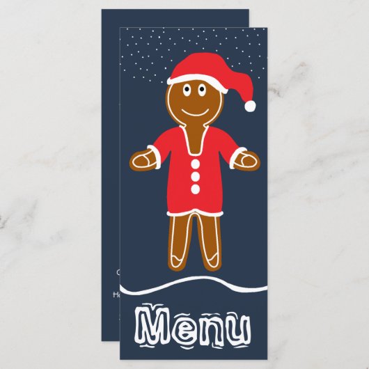 Menu Kerstmis in Gingerbrood (Voorkant / Achterkant)