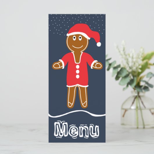 Menu Kerstmis in Gingerbrood (Staand voorkant)