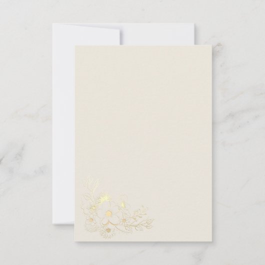 Menu Keuze Gouden Bruiloft RSVP Kaart (Achterkant)