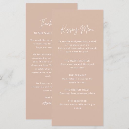 Menu Kissen voor weddenschap tussen binnenactivite (Voorkant / Achterkant)