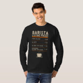 Menu Koffiebalk Barista-prijslijst T-shirt (Voorkant volledig)