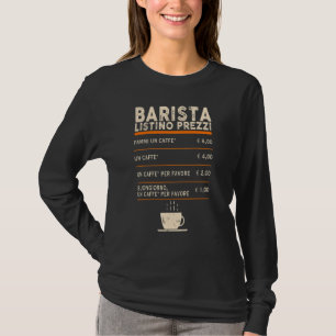 Menu Koffiebalk Barista-prijslijst T-shirt