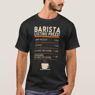 Menu Koffiebalk Barista-prijslijst T-shirt