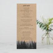 Menu Kraft Arbres Pins Rustiques Hiver (Debout devant)