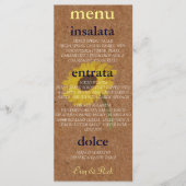 Menu Kraft Automne Mariée Sunflower Douche Party (Devant)