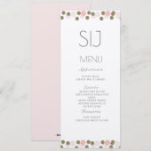 Menu Kraft Mariage Confetti Points Roses Or (Devant / Derrière)