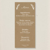 Menu Kraft & Rustic Mariage