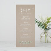 Menu Kraft Simple calligraphie rustique mariage de verd (Debout devant)