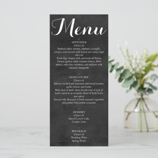 Menu - Krijtbordscript (Staand voorkant)