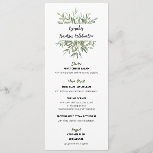 Menu Kyriakos (Devant)