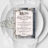 Menu La collection de Mariages Rustic Silver Birch Tree