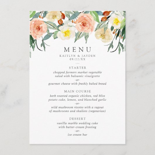 Menu La collection de Mariages Spring Blossoms (Devant)