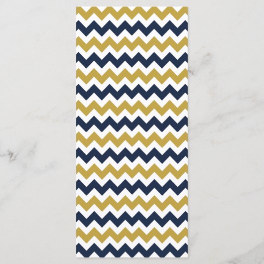 Menu La collection Mariage moderne Chevron - Marine & G (Dos)