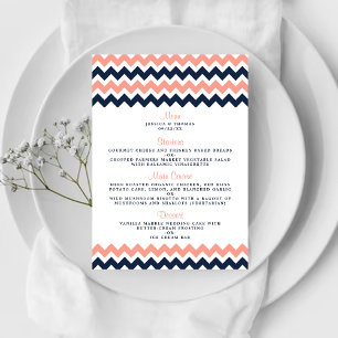 Menu La collection Mariage moderne Chevron - Rose & Nav