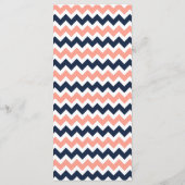 Menu La collection Mariage moderne Chevron - Rose & Nav (Dos)