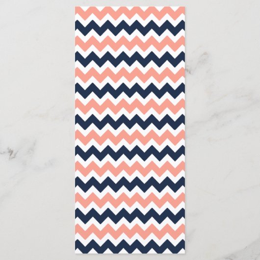 Menu La collection Mariage moderne Chevron - Rose & Nav (Dos)