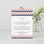 Menu La collection Mariage moderne Chevron - Rose & Nav (Debout devant)