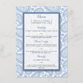 Menu La collection Mariage moderne Paisley - Bleu (Devant)