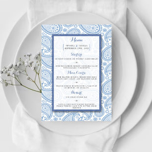 Menu La collection Mariage moderne Paisley - Bleu