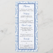 Menu La collection Mariage moderne Paisley - Bleu (Devant)