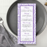 Menu La collection Mariage moderne Paisley - Purple<br><div class="desc">Simple mais élégant, la collection moderne paisley mariage est un design étonnant avec une belle impression cachemire dans une couleur violet et blanche douce, qui est parfait pour toute célébration mariage moderne. Ces cartes de menu peuvent être personnalisées pour votre occasion spéciale et feraient l'article parfait pour votre mariage, douche...</div>