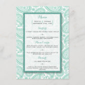 Menu La collection Mariage moderne Paisley - Vert (Devant)