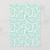 Menu La collection Mariage moderne Paisley - Vert (Dos)